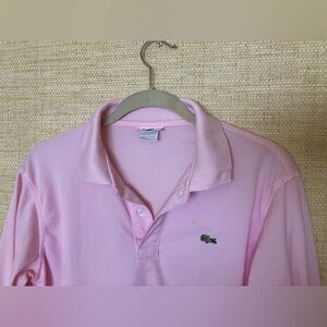 Men’s Lacoste long sleeve polo light pink size 4